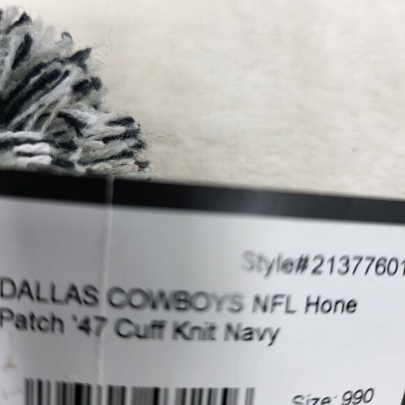 NFL Dallas Cowboys Hone Patch 47 cuff knit navy beanie NWT - Picture 4 of 4